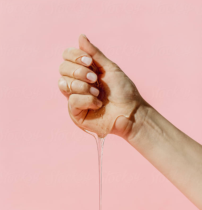 hand full of lube